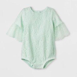 Cat & Jack Mint Lace Bodysuit